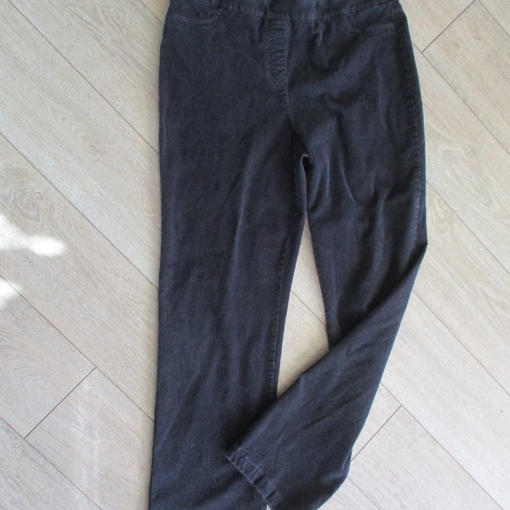 Stretch Waist Corduroy Dark Grey Jeans Size Medium
